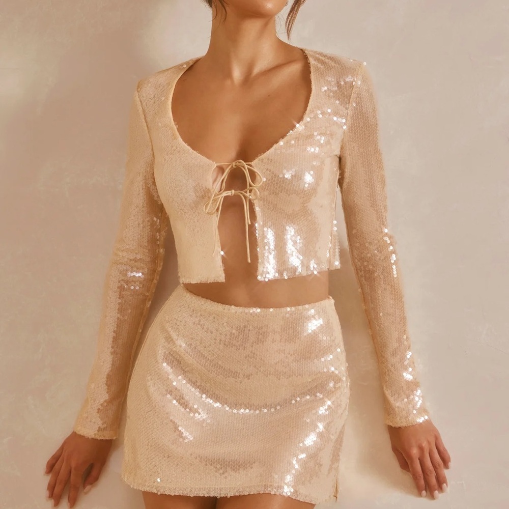 Oh Polly Sequin Set - top size 6, skirt size 4